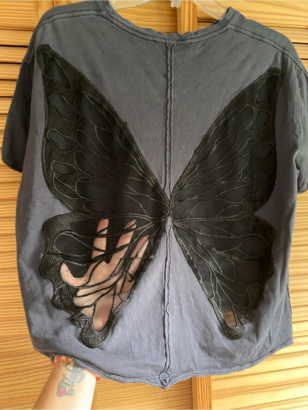 Tricia Fix Black Tee with Butterfly Cutout Back 🦋